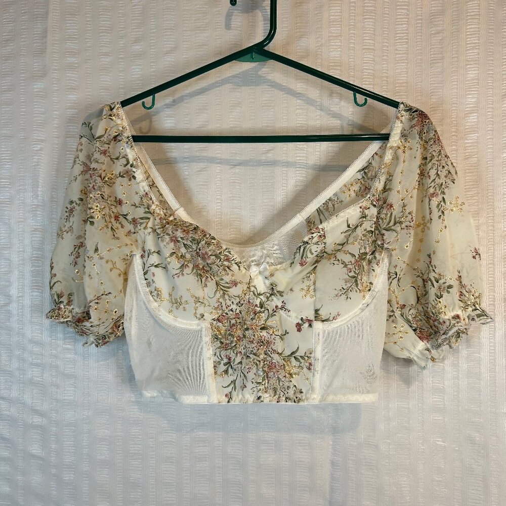 SHEIN Cropped Off-The-Shoulder Shirt Womens Sz Large